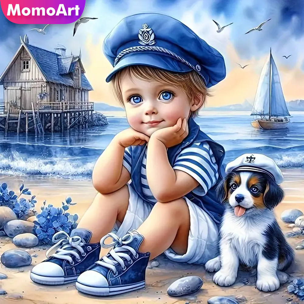 Photo Mosaic Print - Momoart Full Diamond Painting Kid Boy