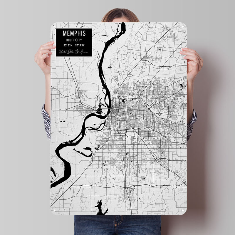 Custom Map Poster - Memphis TN USA Tinplate Signs Map