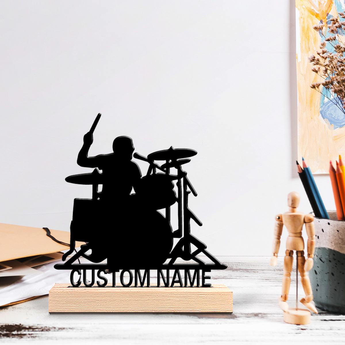 Engraved Wood Frame - 1pc Stylish Personalized Custom Drummers and