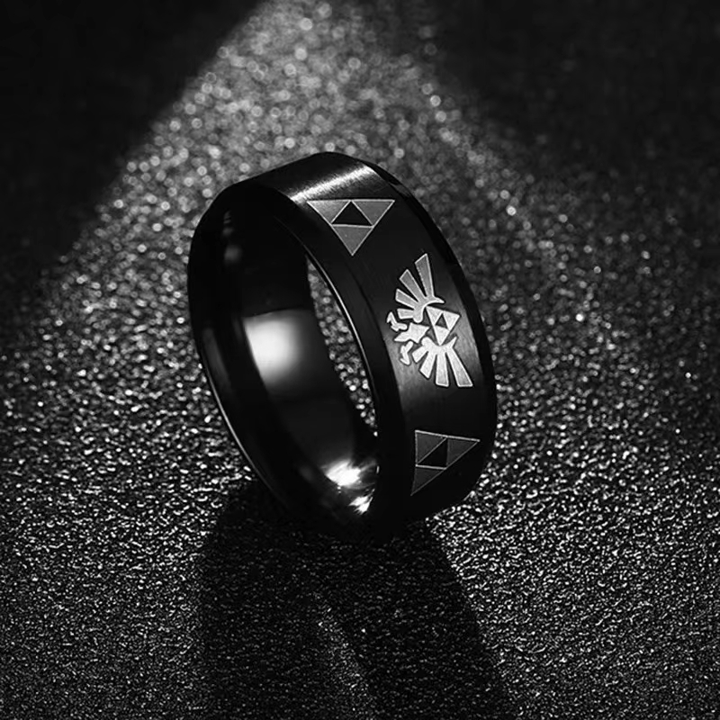 Initial Ring Custom - Fashion Anime Triforce Triangle Band Ring