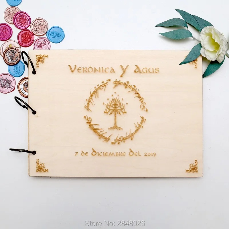 Custom Photo Book - Rustic personalized wedding guest book,Custom Lord