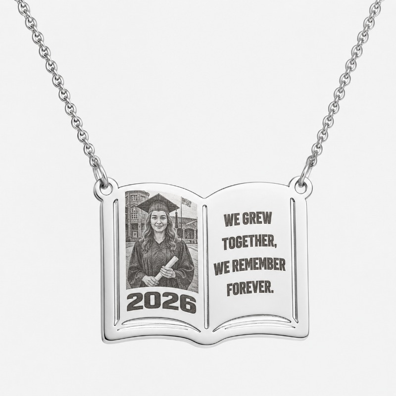 Custom Photo Book - Custom Photo Book Necklace Stainless Steel