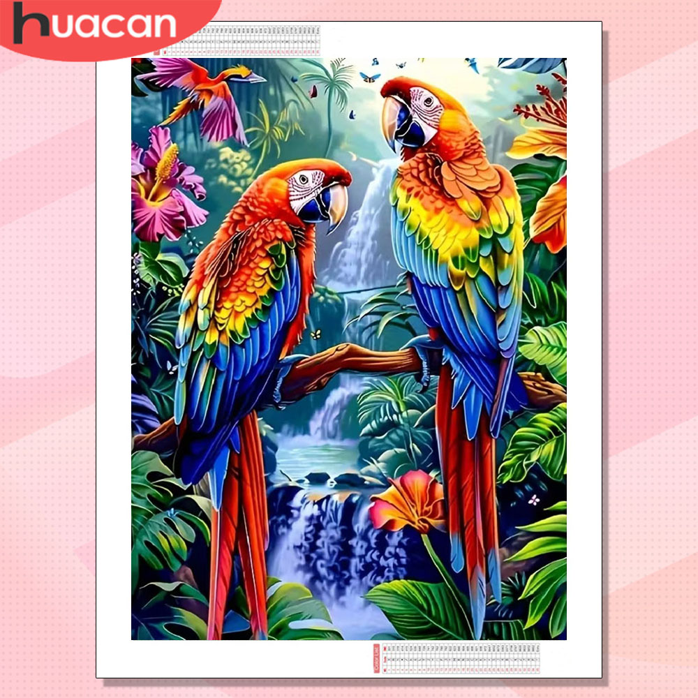 Photo Mosaic Print - HUACAN Diamond Painting New Parrot Animal