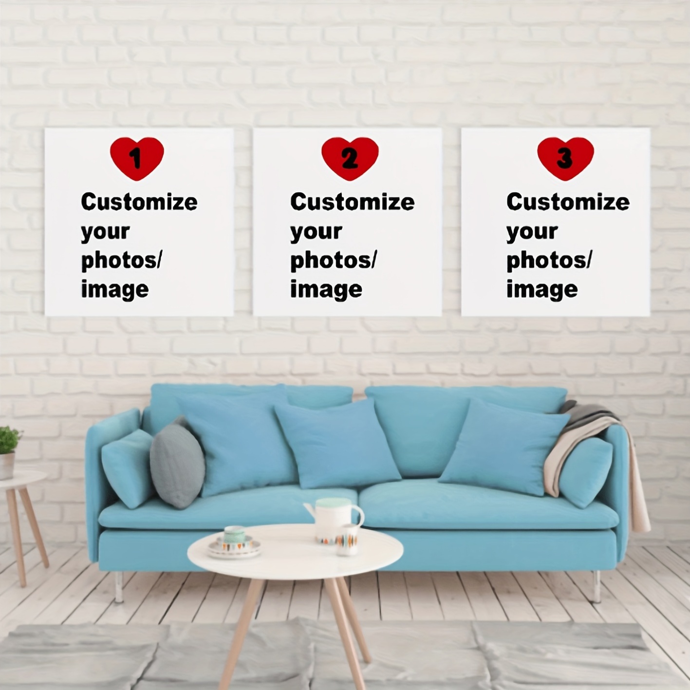 Pet Portrait Custom - 3pcs/set Custom Square Canvas Poster Personalized