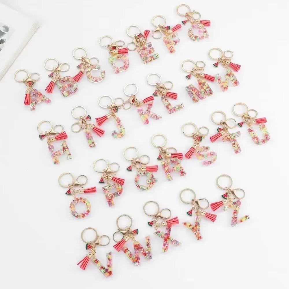 Monogram Keychain Leather - Personalized A-Z Key Ring Buckle Chains