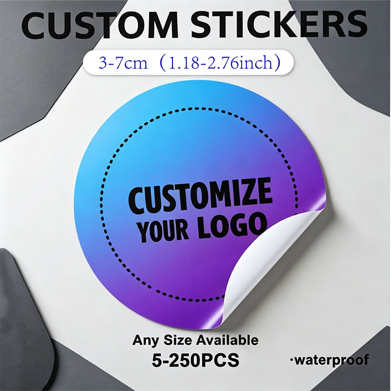 Personalized Name Box - Custom Your Logo Border Round Stickers