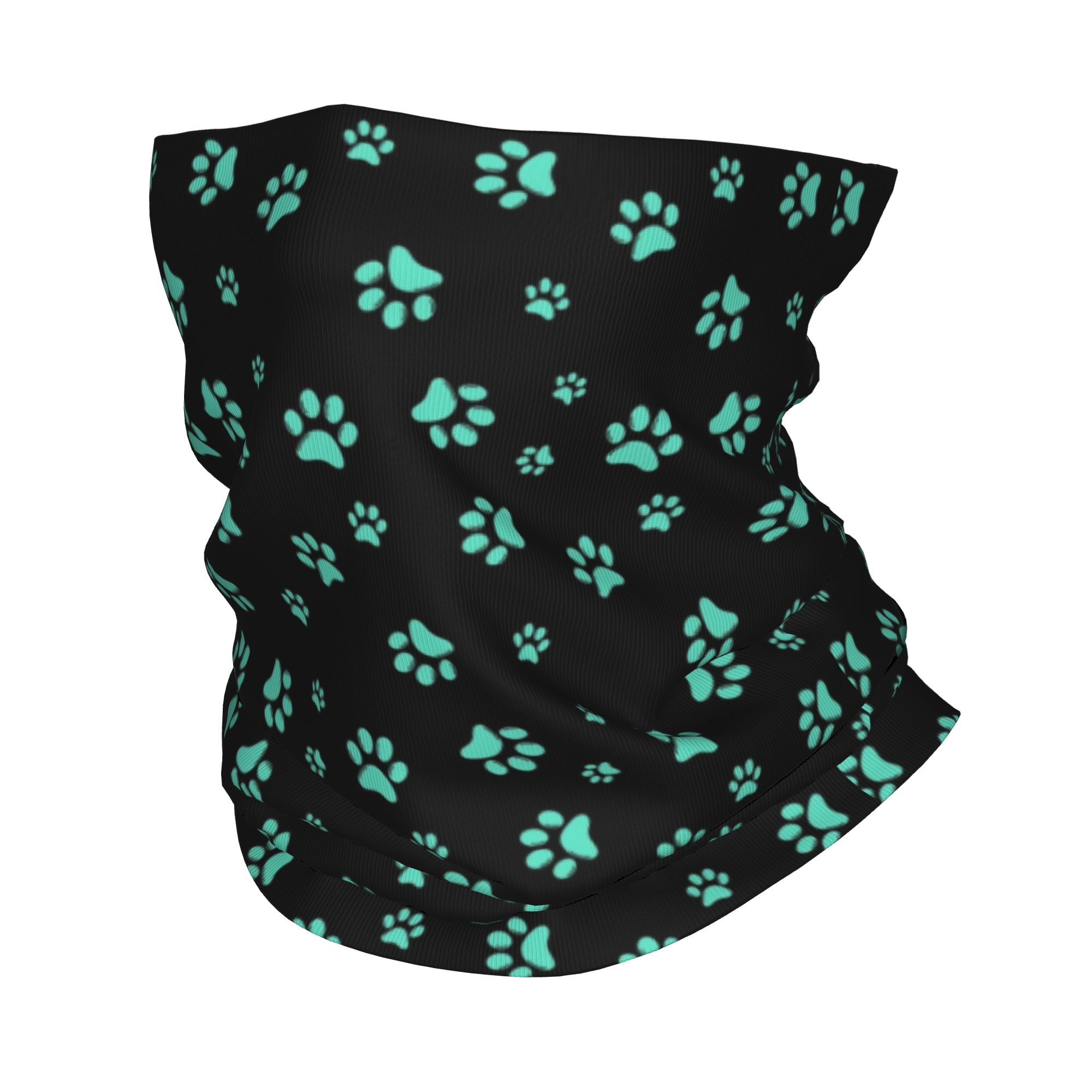 Pet Portrait Custom - Custom Aqua Dog Paw Print Pattern