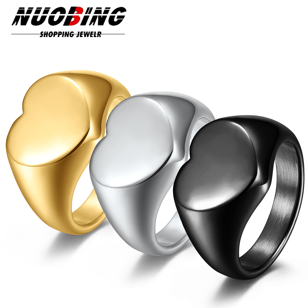 Initial Ring Custom - Customized Women Signet Ring Cute Heart