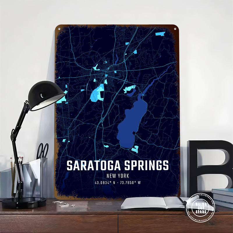Saratoga Springs Midnight City - Custom Map Poster ulasan dan harga