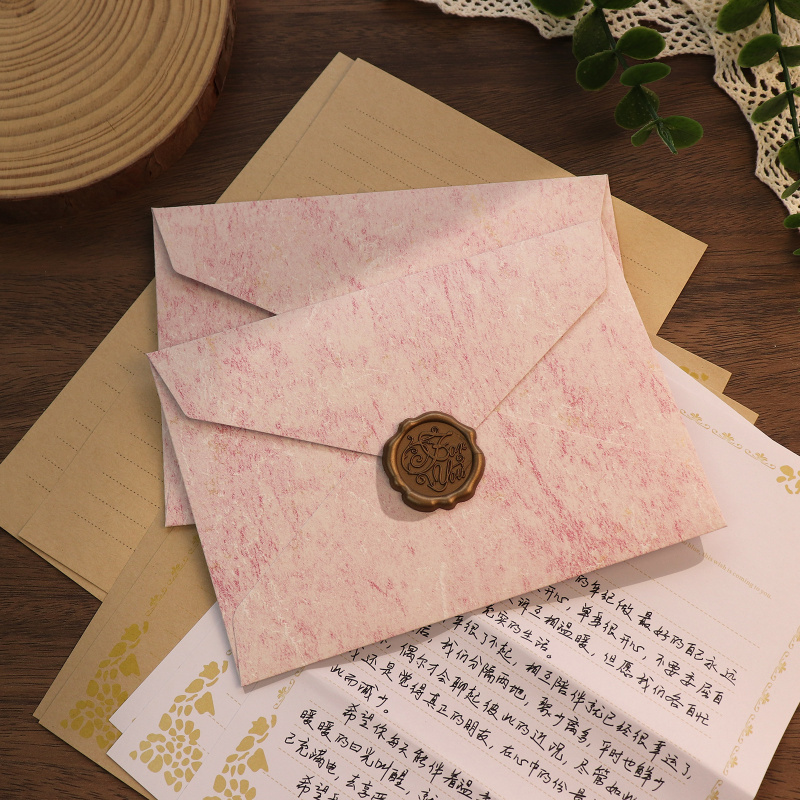 5pcs Gilded Shadow Envelope Ch - Wax Seal Letter Kit ulasan dan harga