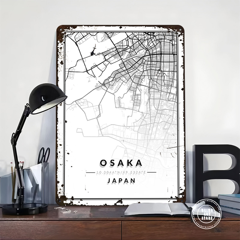 Osaka Map 3D Texture Printed P - Custom Map Poster ulasan dan harga