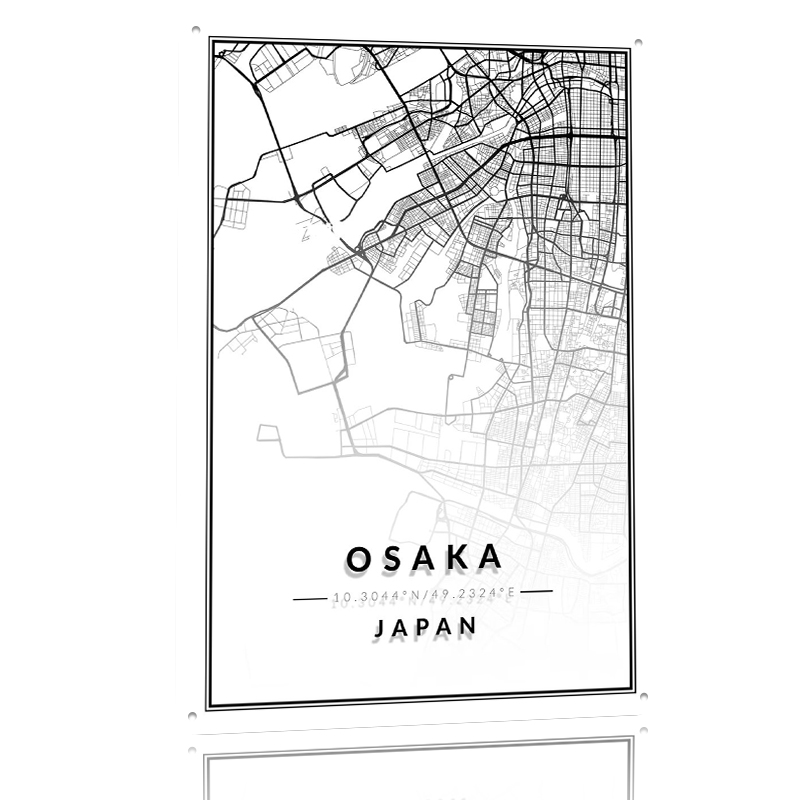 Osaka Map 3D Texture Printed P - Custom Map Poster ulasan dan harga
