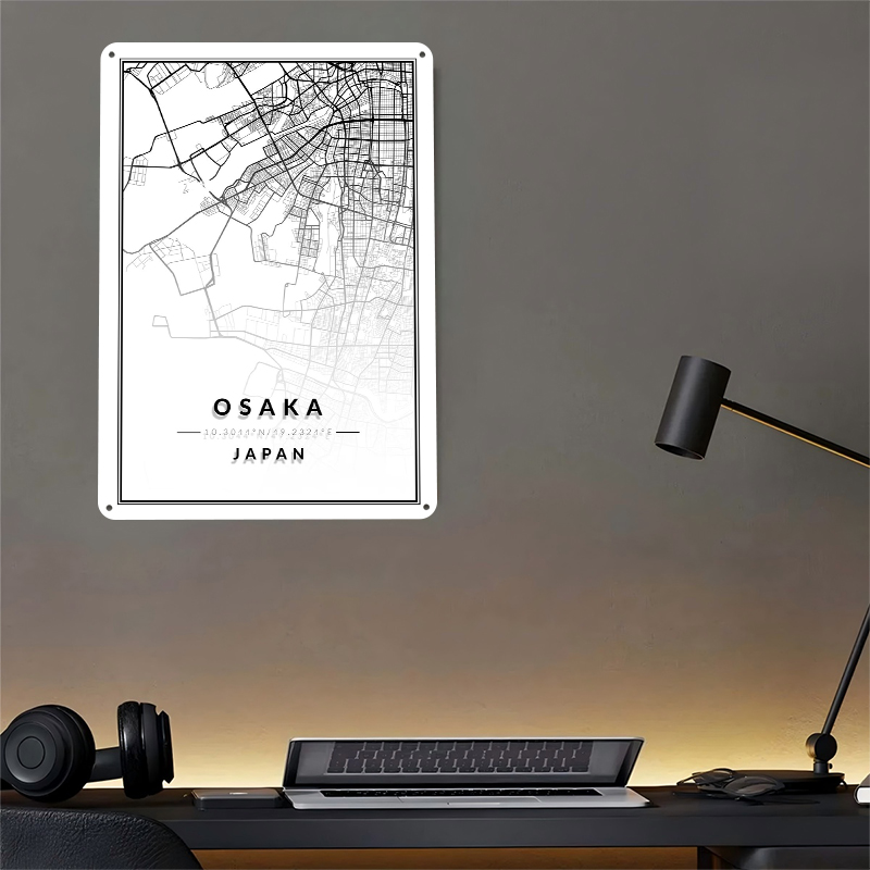Osaka Map 3D Texture Printed P - Custom Map Poster ulasan dan harga