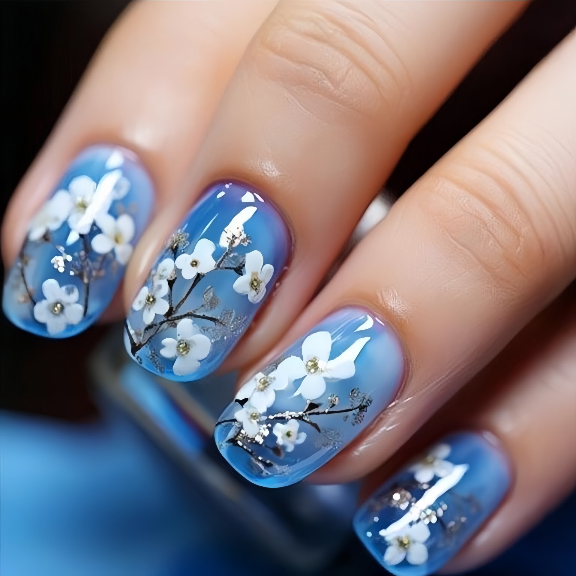 Medium fake nails for women gi - Pressed Flower Art ulasan dan harga