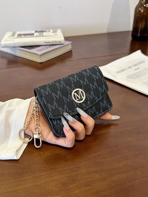 Retro Monogram Print Faux Leat - Monogram Keychain Leather ulasan dan harga