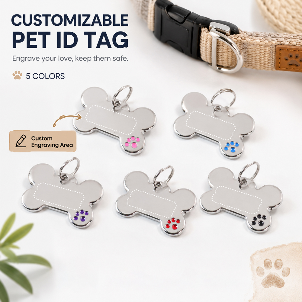 Custom Text Dog Tag Bone Shape - Pet Portrait Custom ulasan dan harga