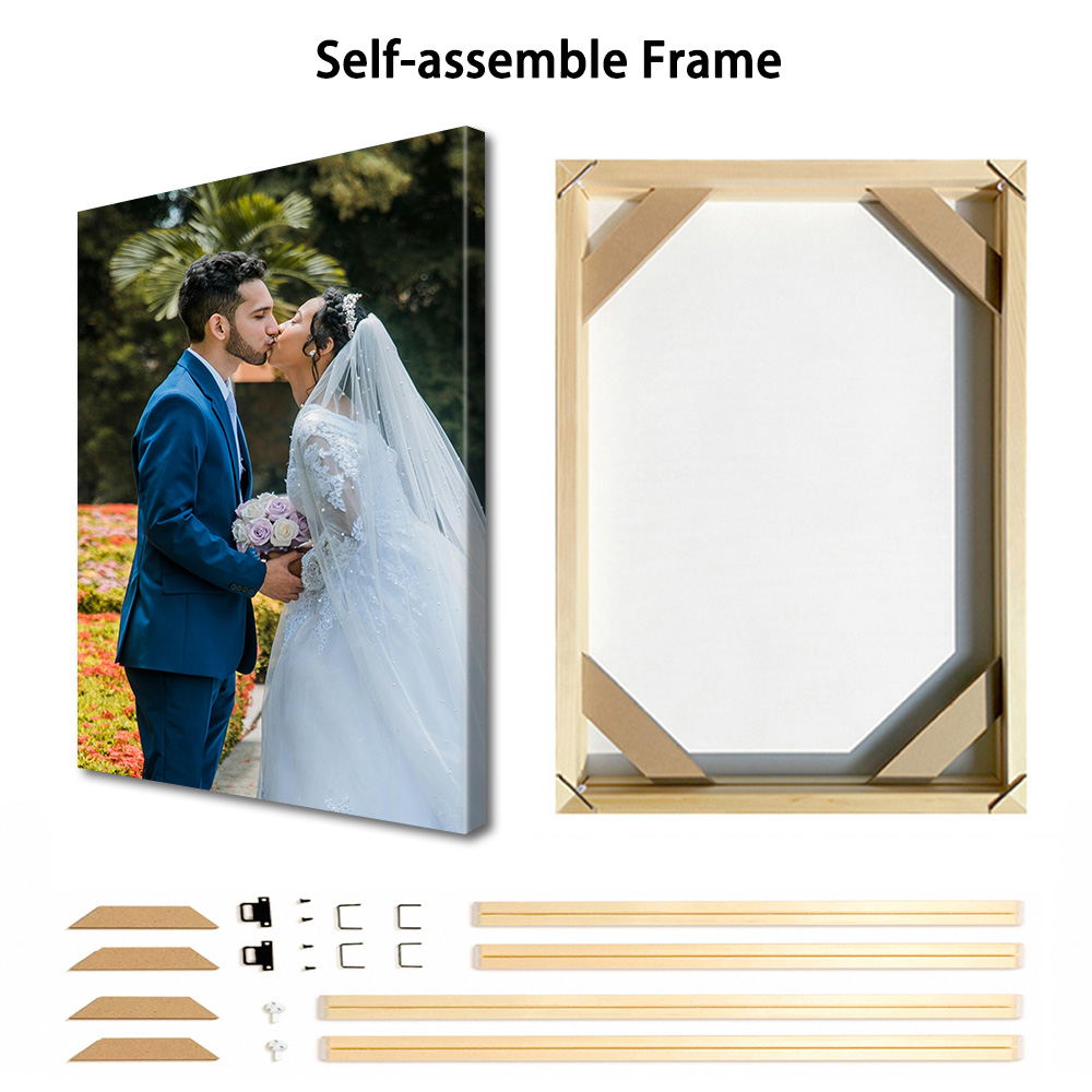 1 Pc Customized Photos on Canv - Engraved Wood Frame ulasan dan harga