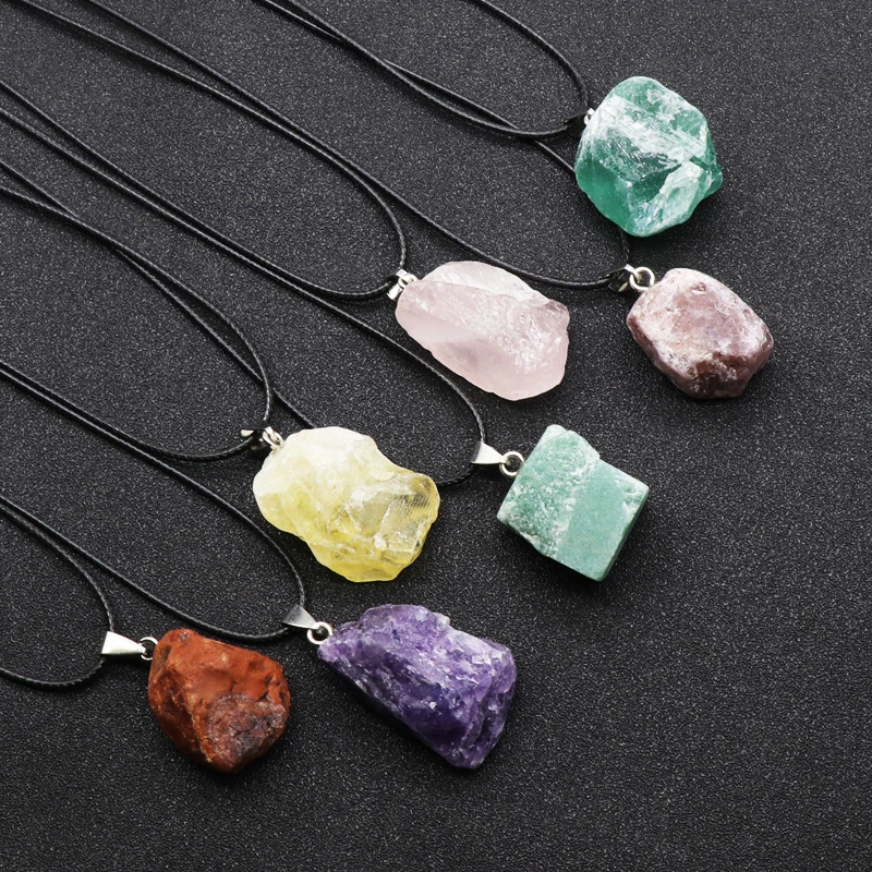 Natural Uruguay Amethyst Rough - Birth Flower Necklace ulasan dan harga