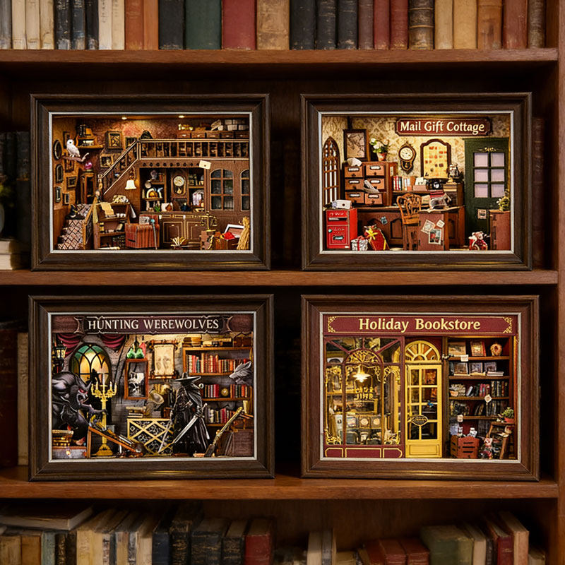 DIY 3D Wooden Book Nook Kit Mi - Engraved Wood Frame ulasan dan harga