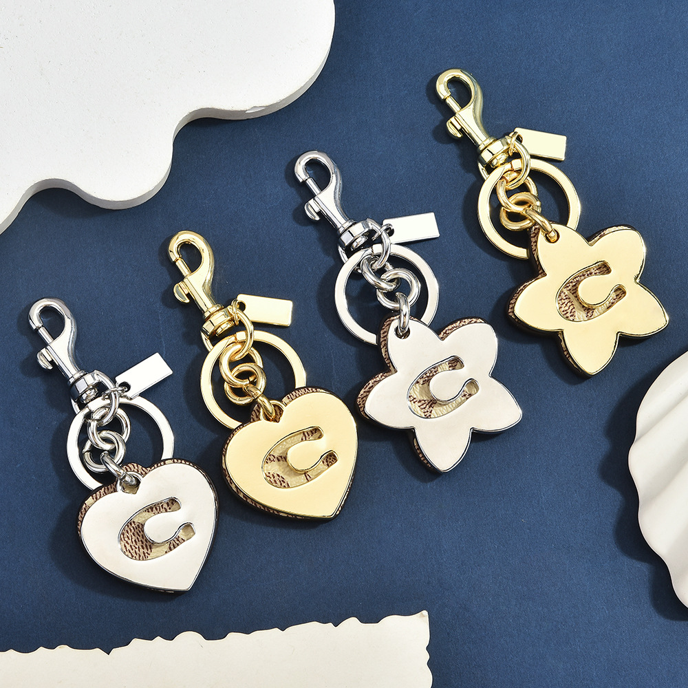Monogram Heart Flower Bag Char - Monogram Keychain Leather ulasan dan harga