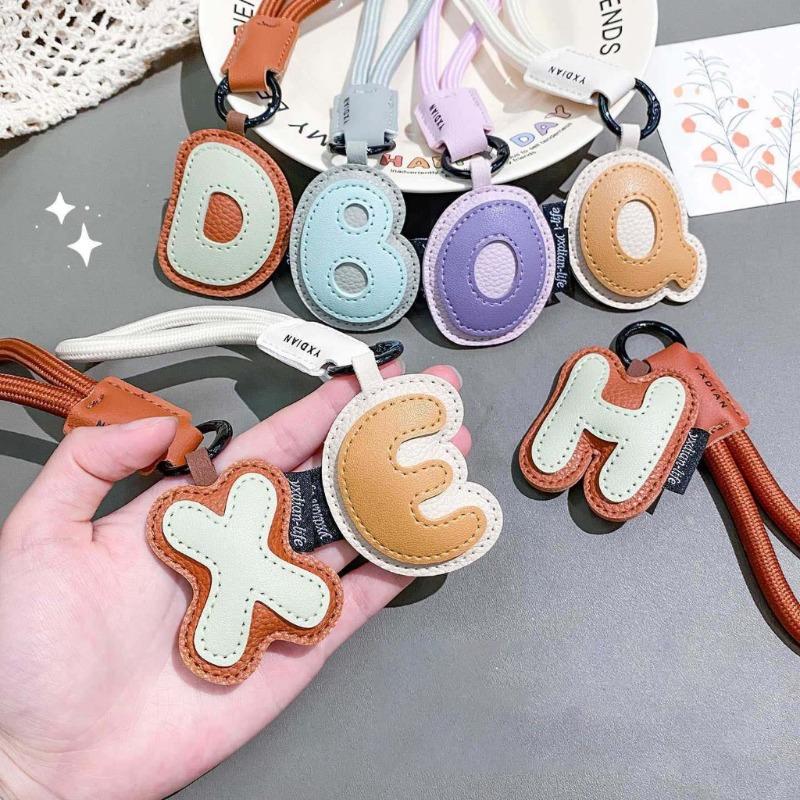 26 Alphabet PU Leather Keychai - Monogram Keychain Leather ulasan dan harga