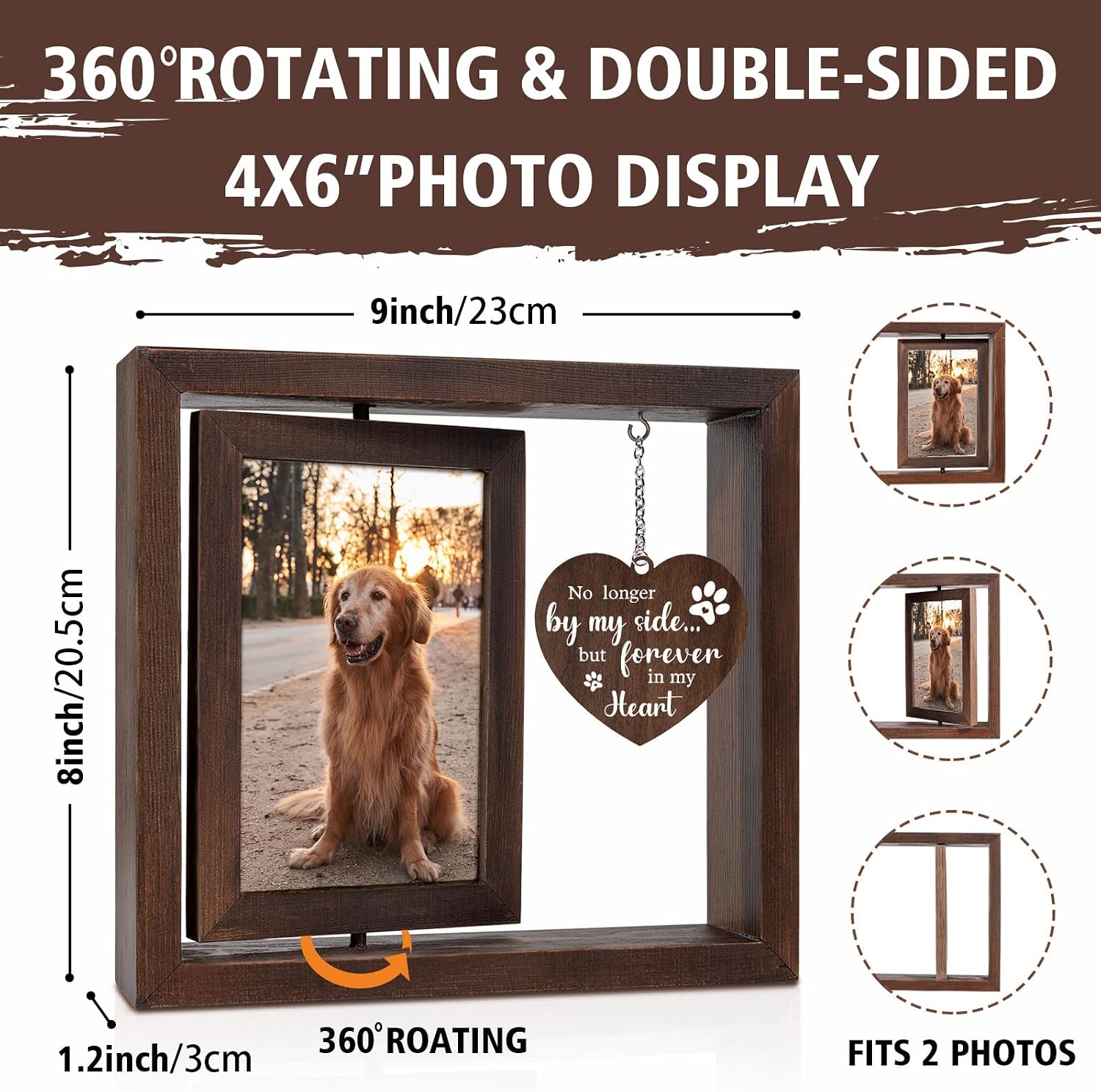 Pet Memorial Photo Frame for D - Engraved Wood Frame ulasan dan harga