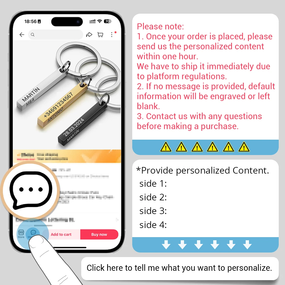 Personalized 3D Bar Keychain E - Initial Ring Custom ulasan dan harga