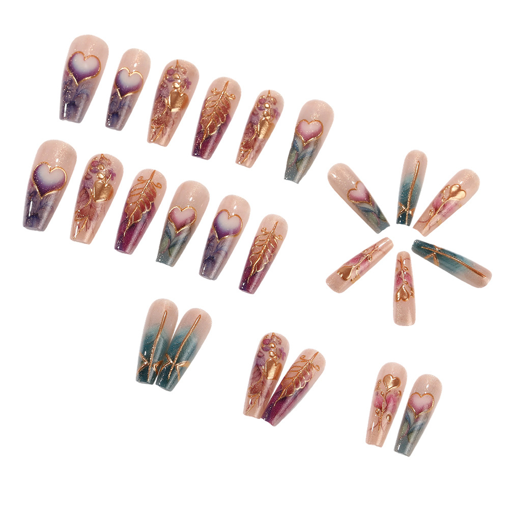 24pcs/set 3D fake nails for wo - Pressed Flower Art ulasan dan harga