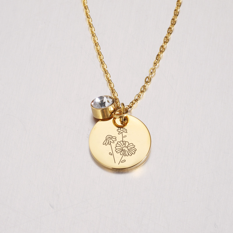 Crystal Birthstone Necklace fo - Birth Flower Necklace ulasan dan harga