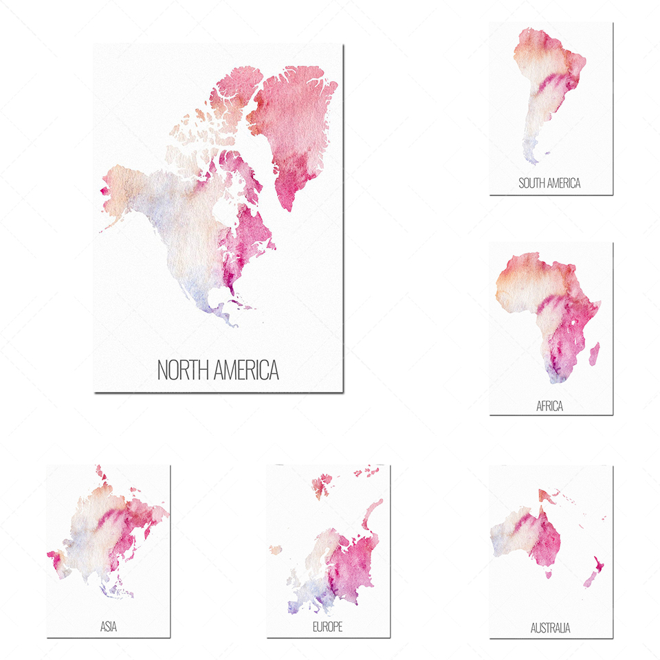 6 continent poster set, North  - Custom Star Map ulasan dan harga
