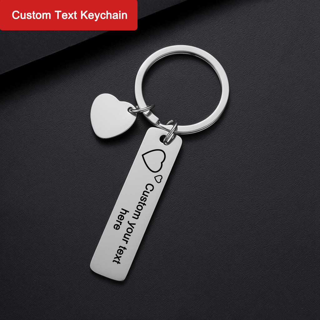 Custom Text Keychain Personali - Initial Ring Custom ulasan dan harga