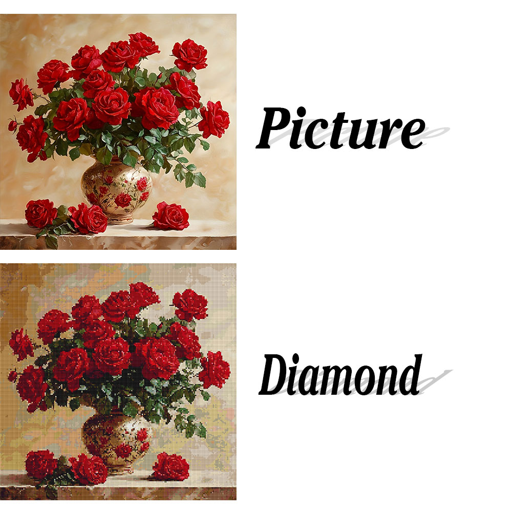Rose Diamond Painting Full Squ - Photo Mosaic Print ulasan dan harga