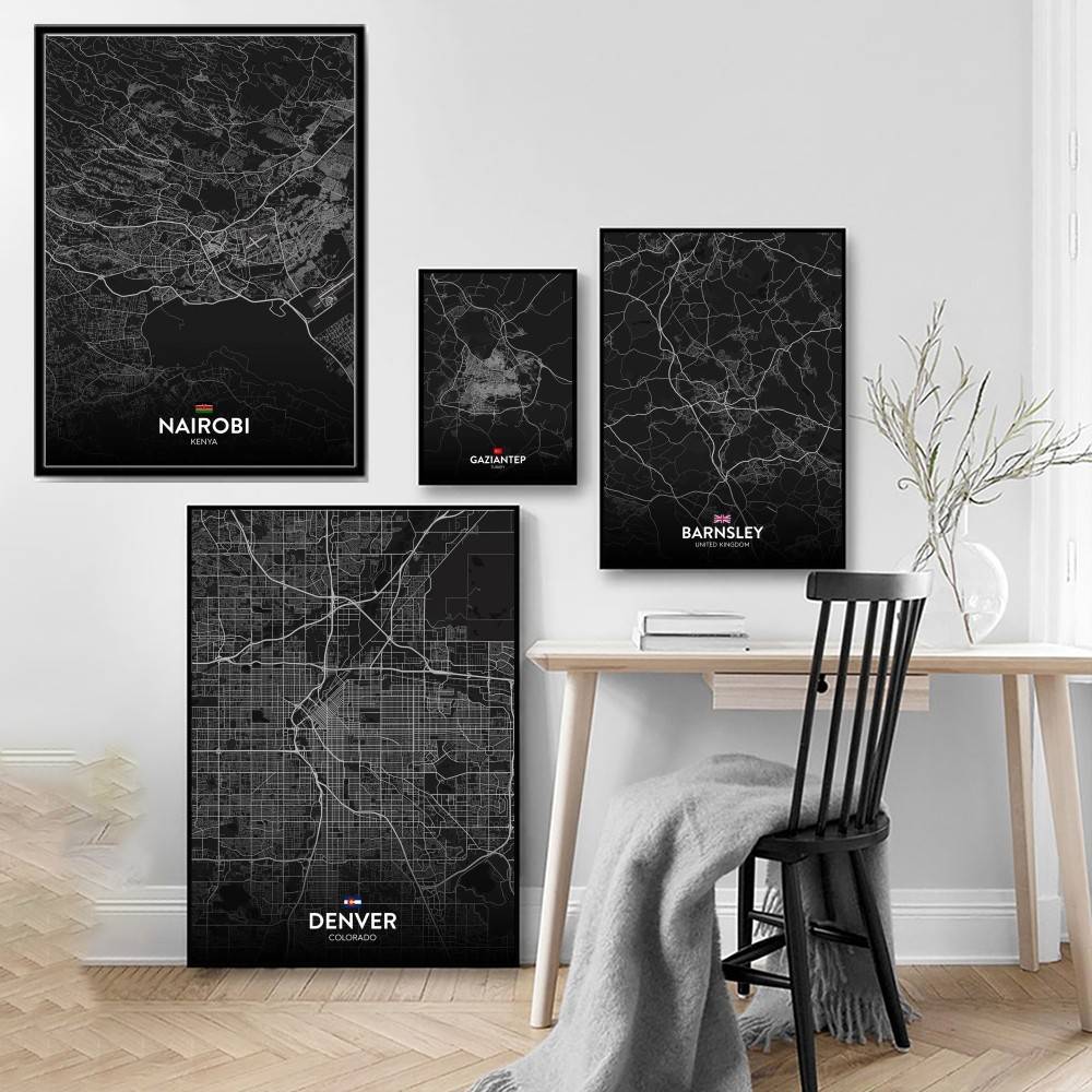 Paris London New York CUSTOM C - Custom Map Poster ulasan dan harga