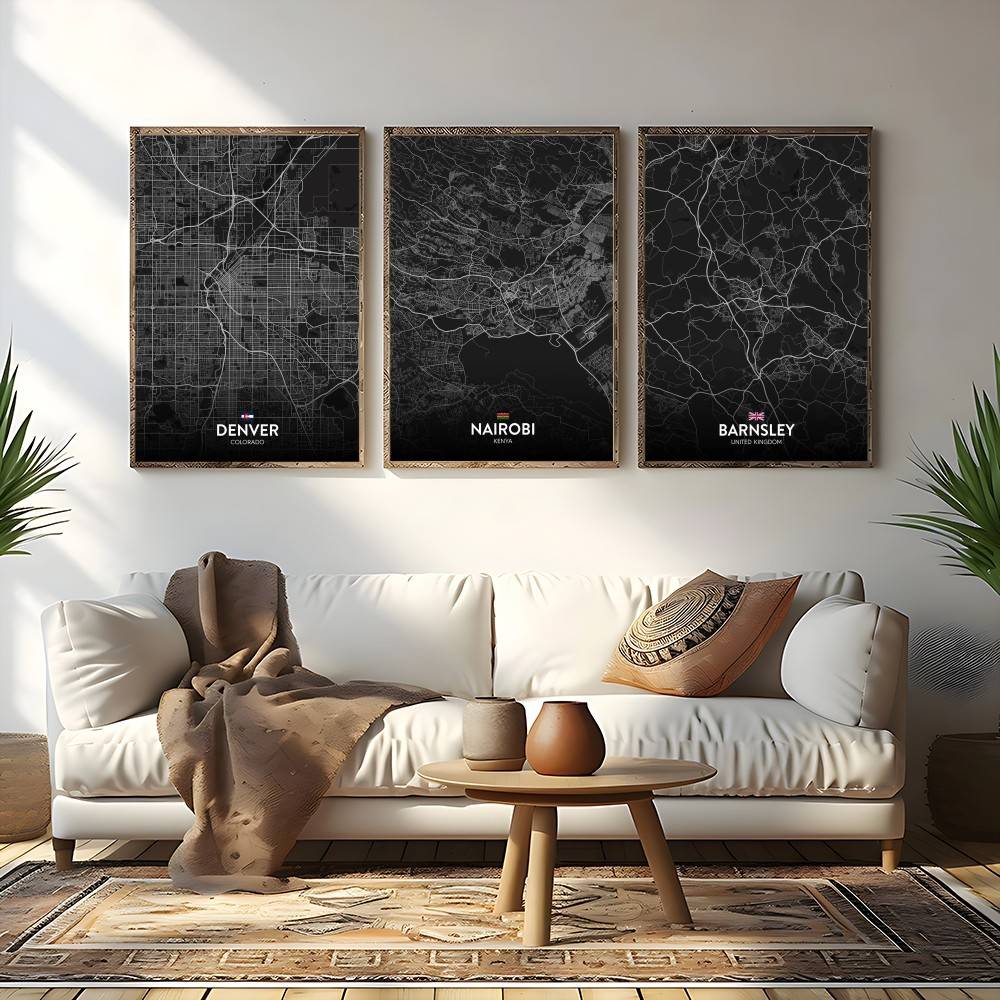 Paris London New York CUSTOM C - Custom Map Poster ulasan dan harga