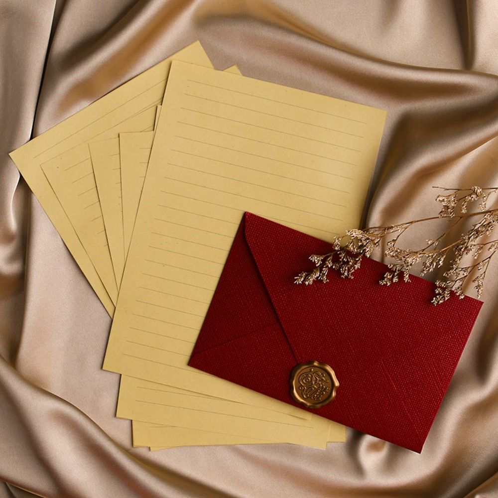 10Pcs Linen Texture Retro Enve - Wax Seal Letter Kit ulasan dan harga