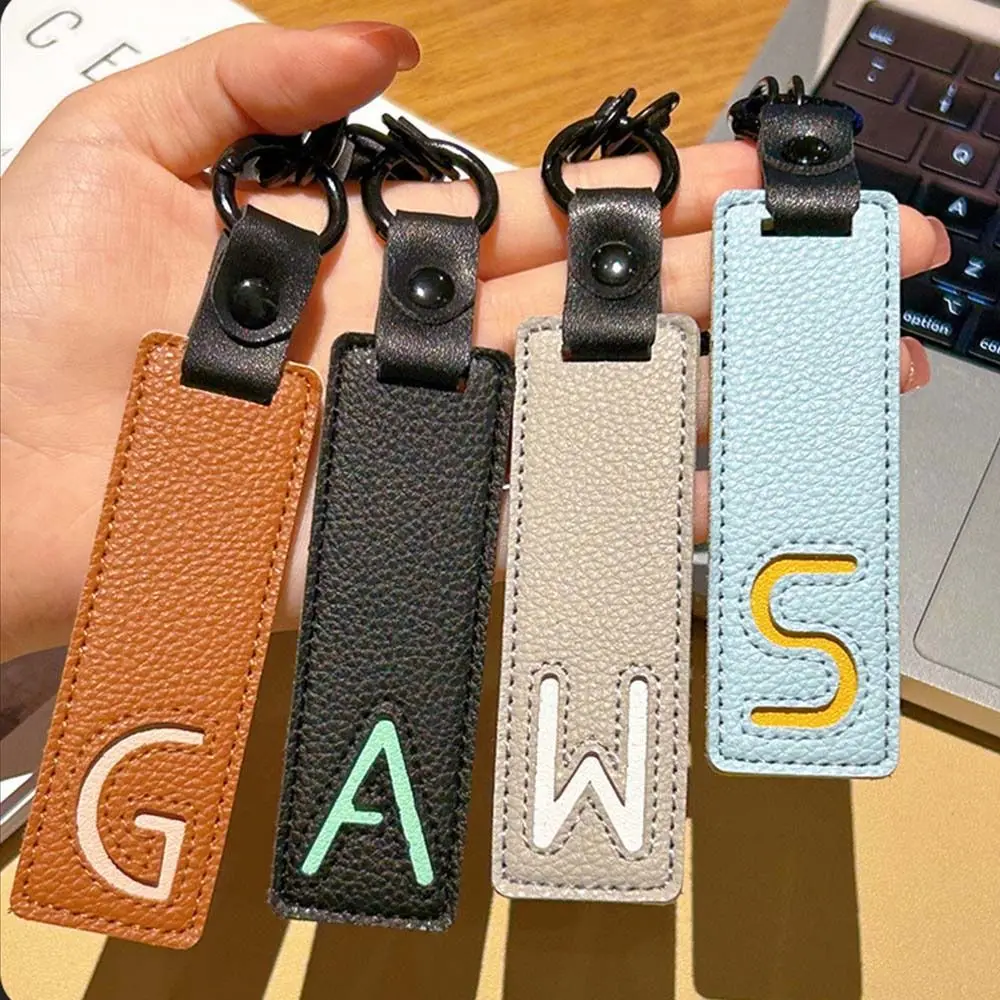 Classic Pu Leather Keychain A- - Monogram Keychain Leather ulasan dan harga