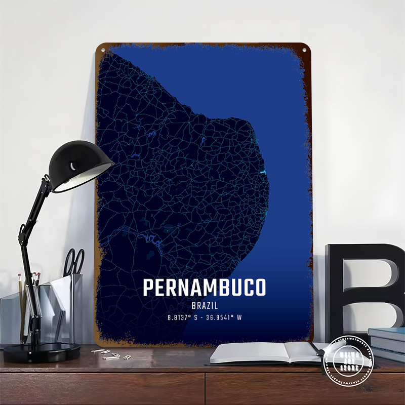 Pernambuco Midnight City Map M - Custom Map Poster ulasan dan harga