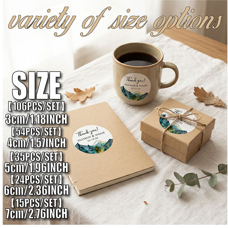 Custom Mountain Logo Round Sti - Personalized Name Box ulasan dan harga