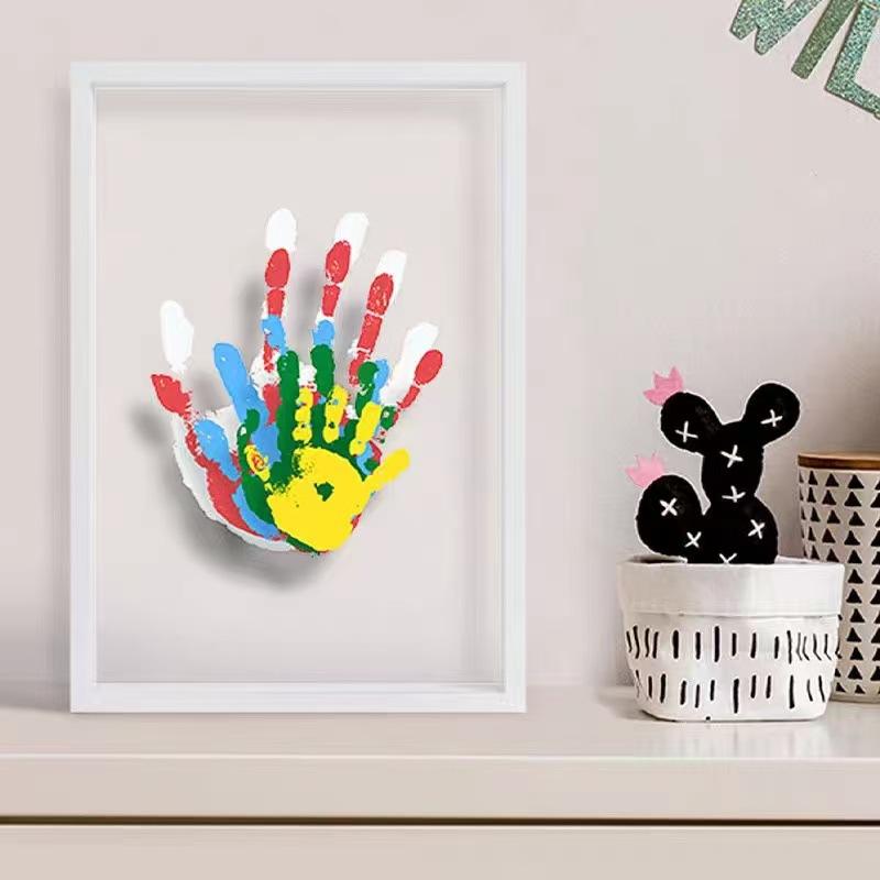 New-1Set Family Handprint Phot - Engraved Wood Frame ulasan dan harga