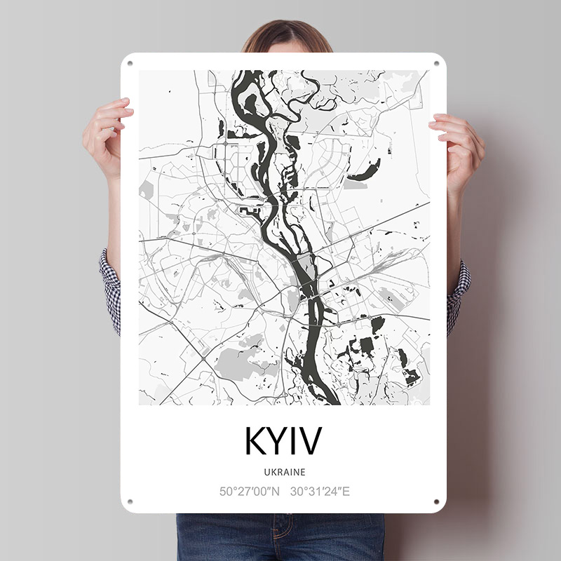 Kyiv City Map Printed Poster C - Custom Map Poster ulasan dan harga