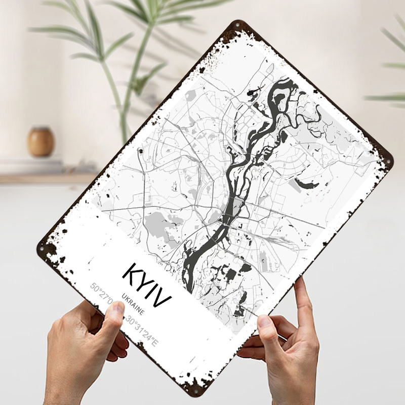 Kyiv City Map Printed Poster C - Custom Map Poster ulasan dan harga