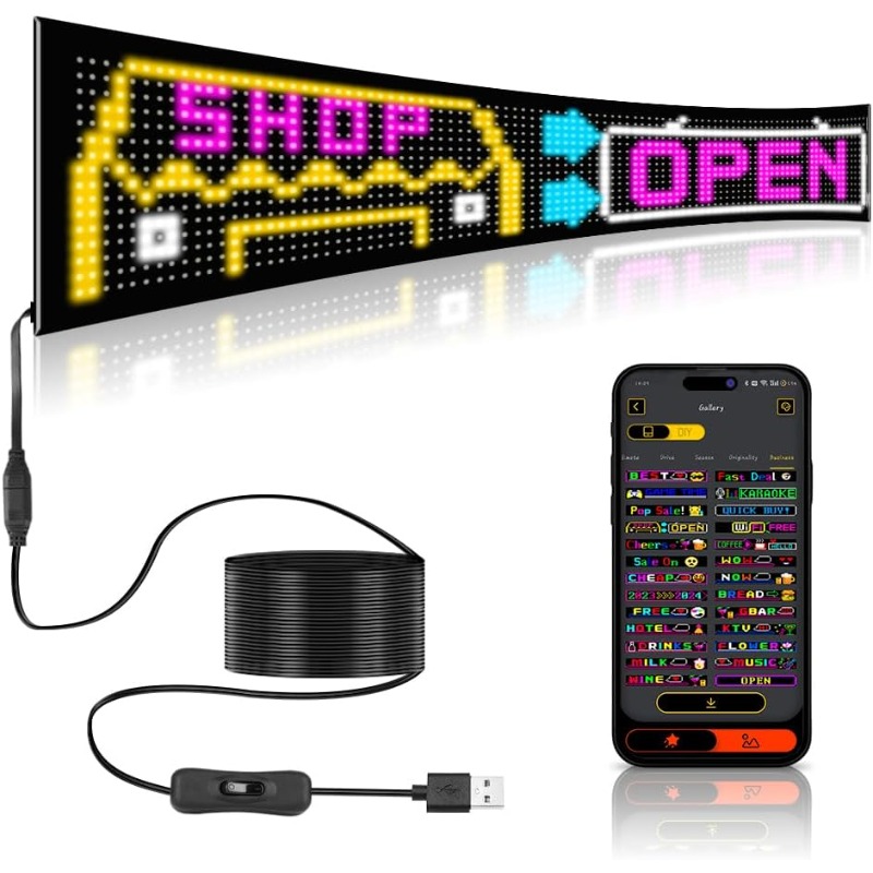 Programmable LED Sign Scrollin - Custom Map Poster ulasan dan harga