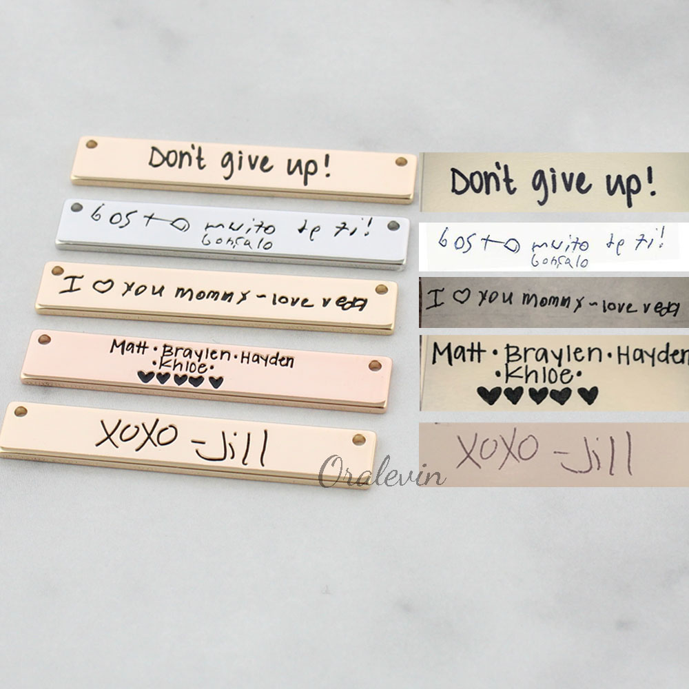 Personalized Custom Actual Han - Handwriting Necklace Bar ulasan dan harga