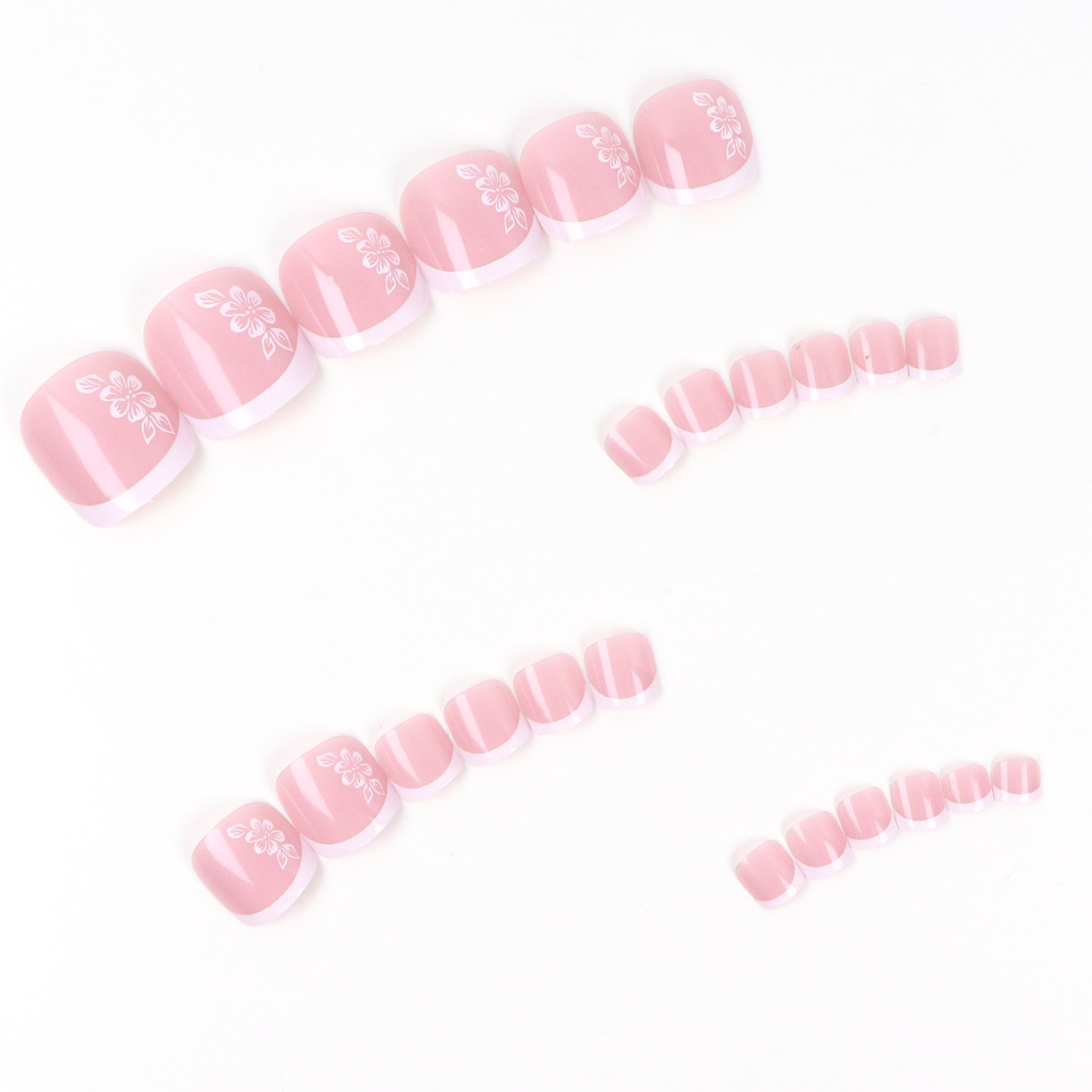 24PCS Short Square Pink With A - Pressed Flower Art ulasan dan harga