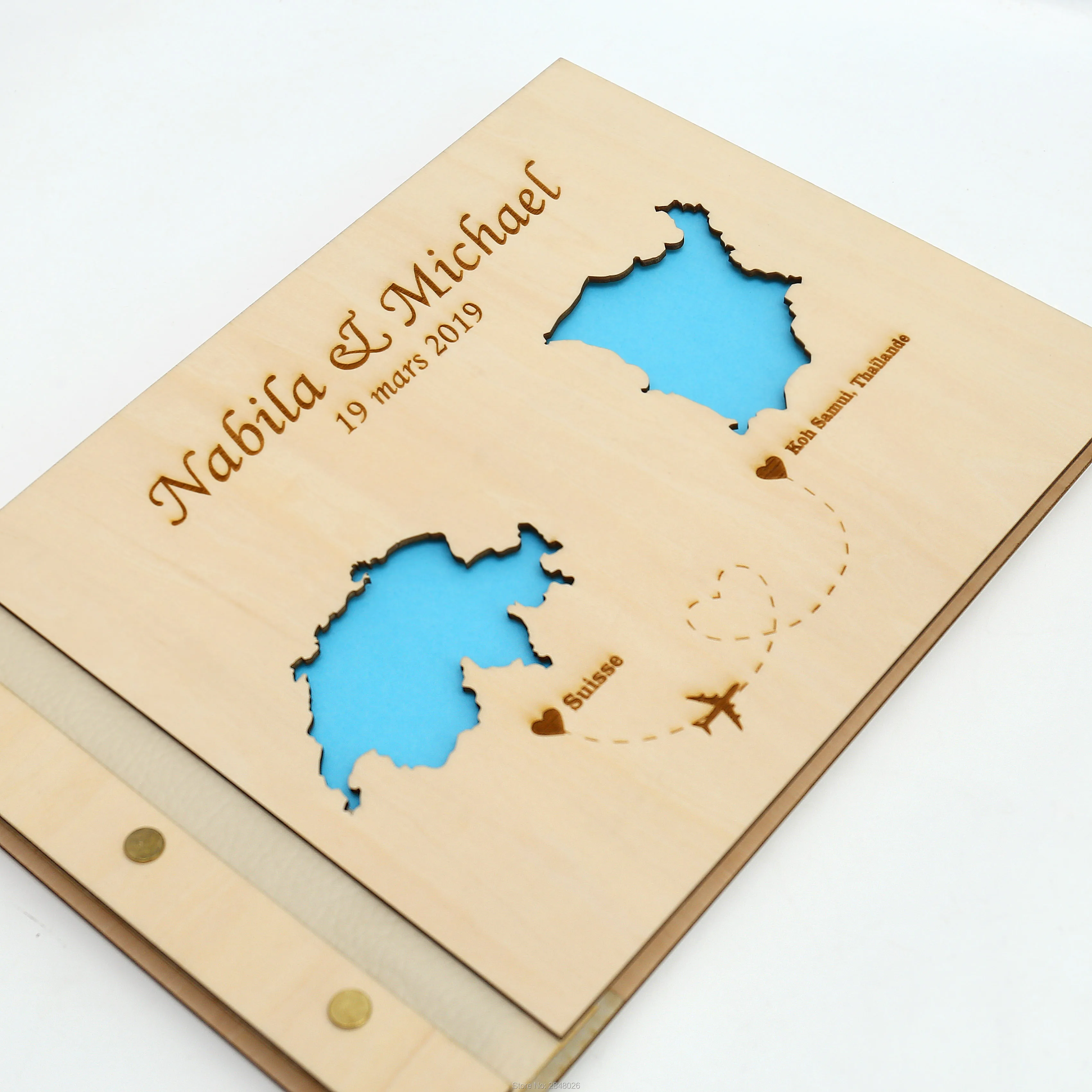 Rustic engraved wedding guestb - Custom Star Map ulasan dan harga
