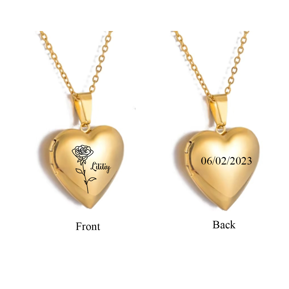 Custom Personalized Heart Birt - Birth Flower Necklace ulasan dan harga