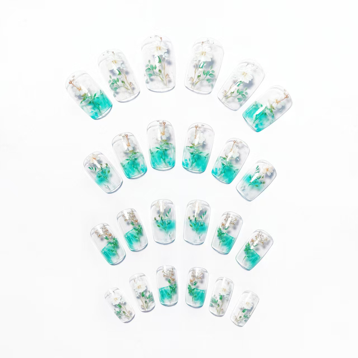Medium fake nails for women gi - Pressed Flower Art ulasan dan harga