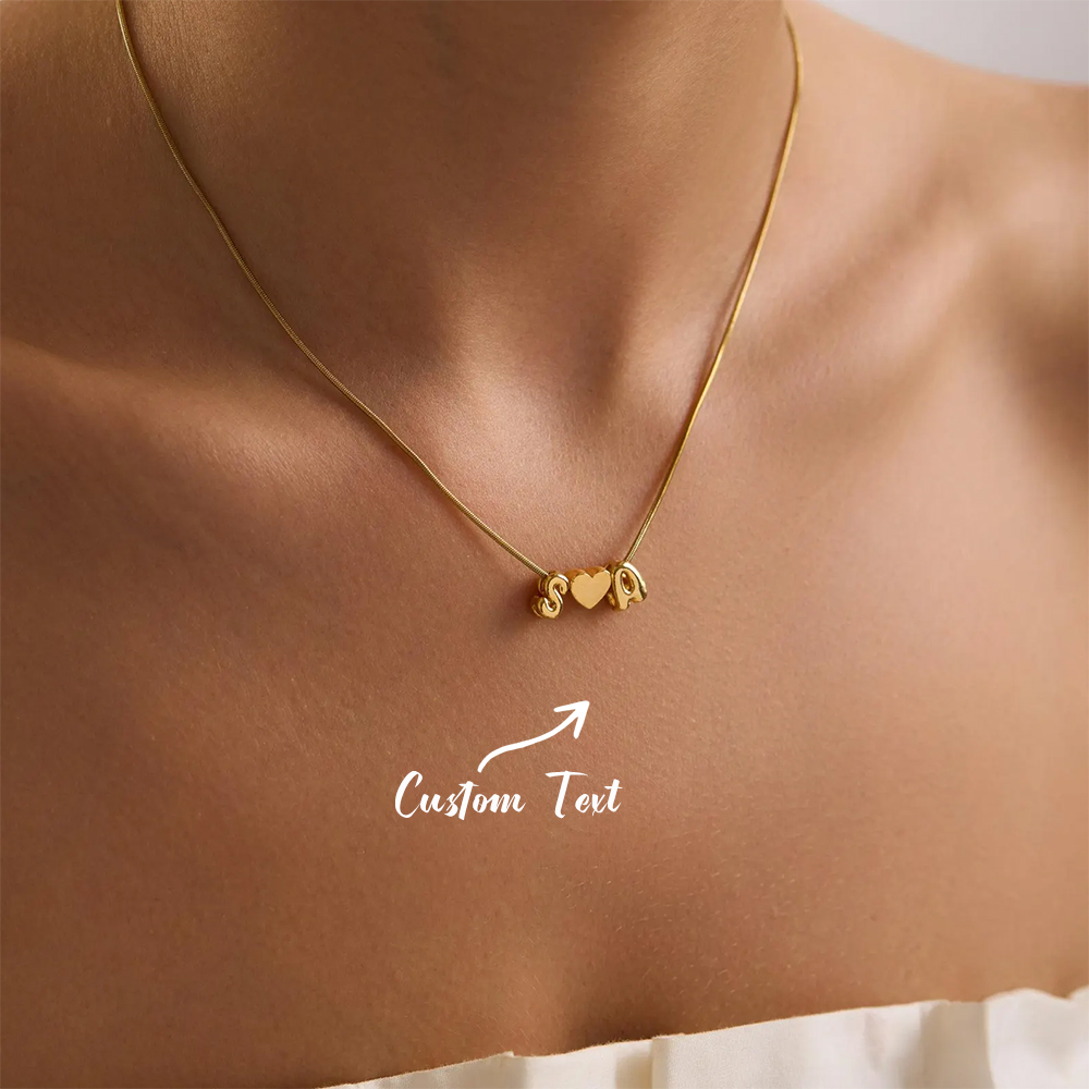 Custom Two Initial Name 3d Bub - Name Necklace Custom ulasan dan harga