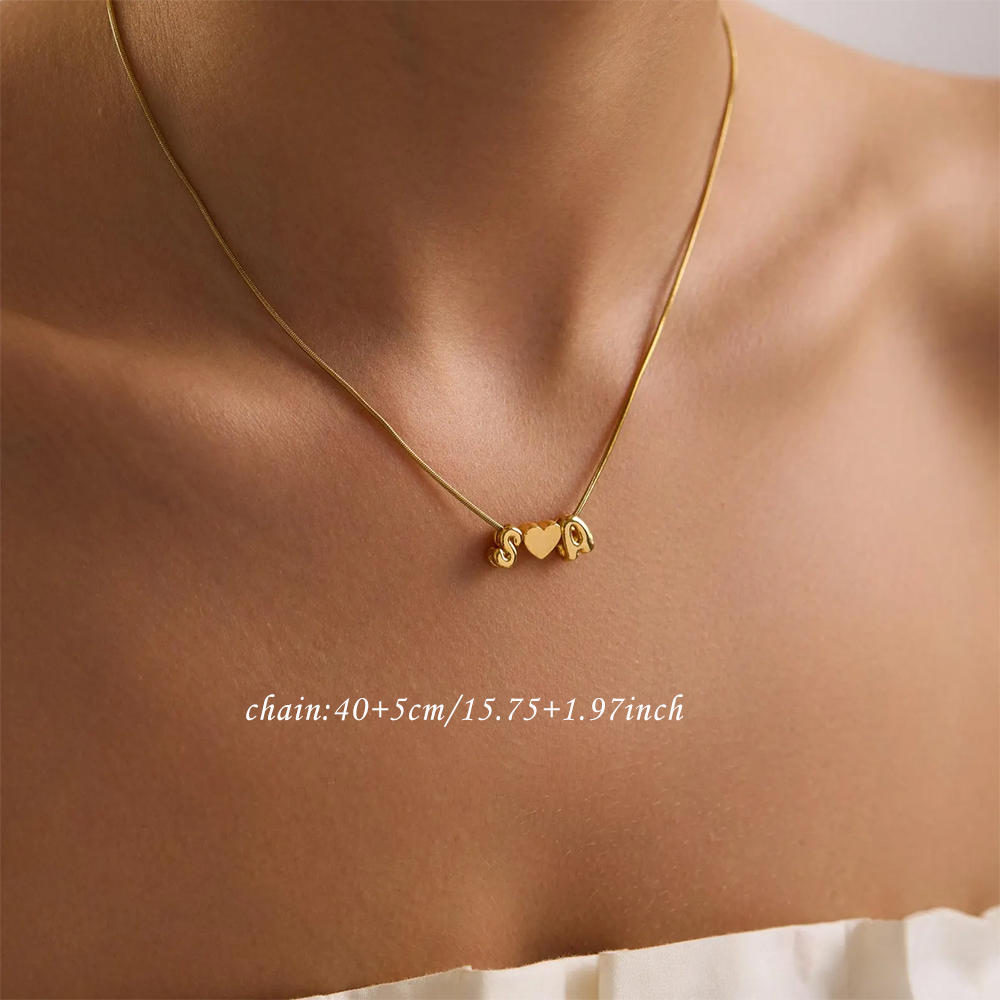 Custom Two Initial Name 3d Bub - Name Necklace Custom ulasan dan harga