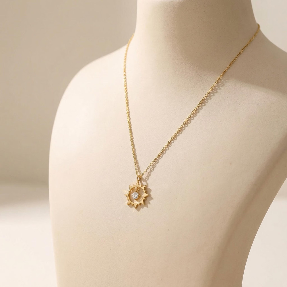 Custom Vintage Sun Necklace St - Birth Flower Necklace ulasan dan harga